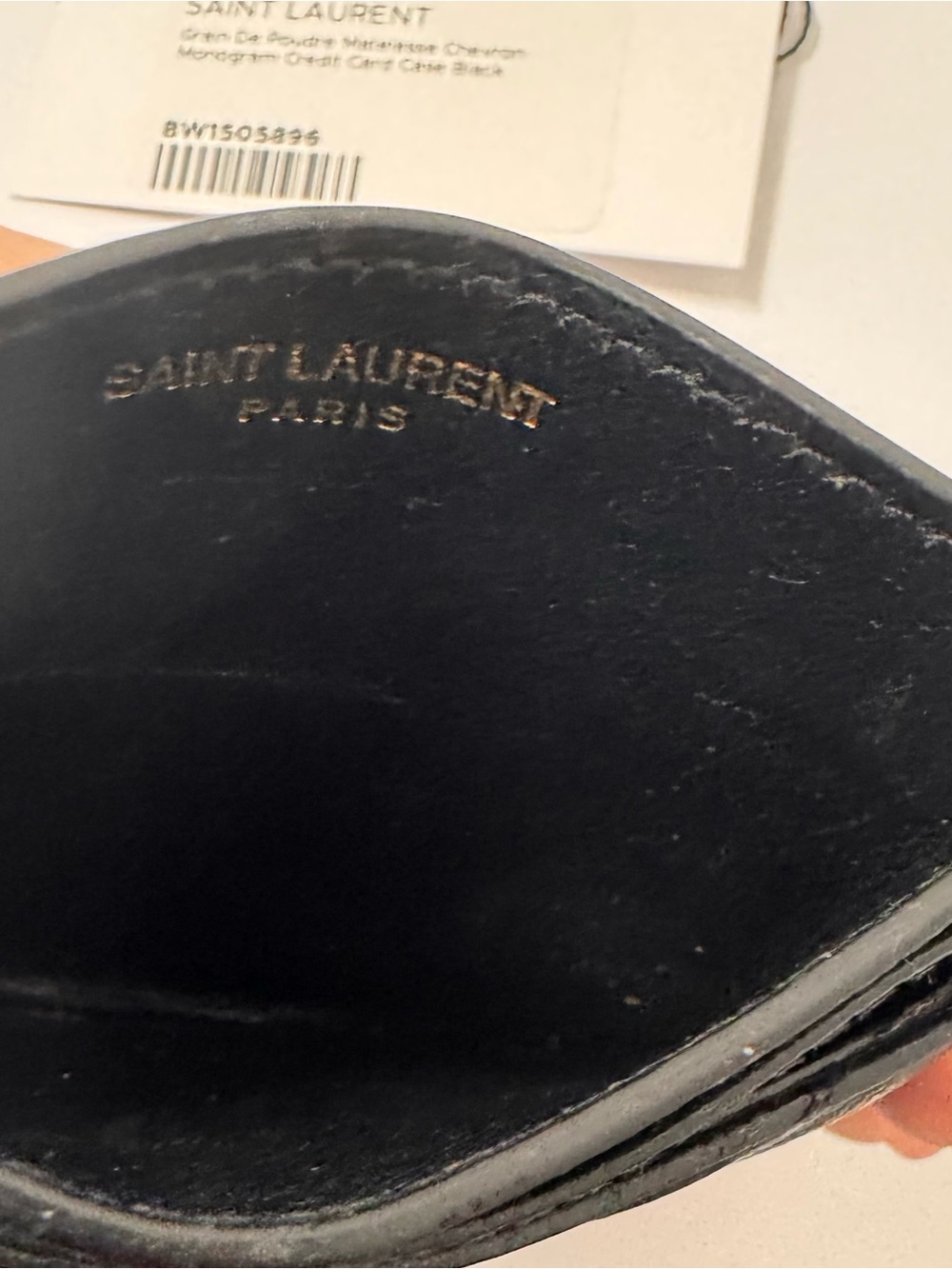 Yves Saint Laurent Black Leather Card Holder with Gold Logo Hardware - Picture 3 of 10